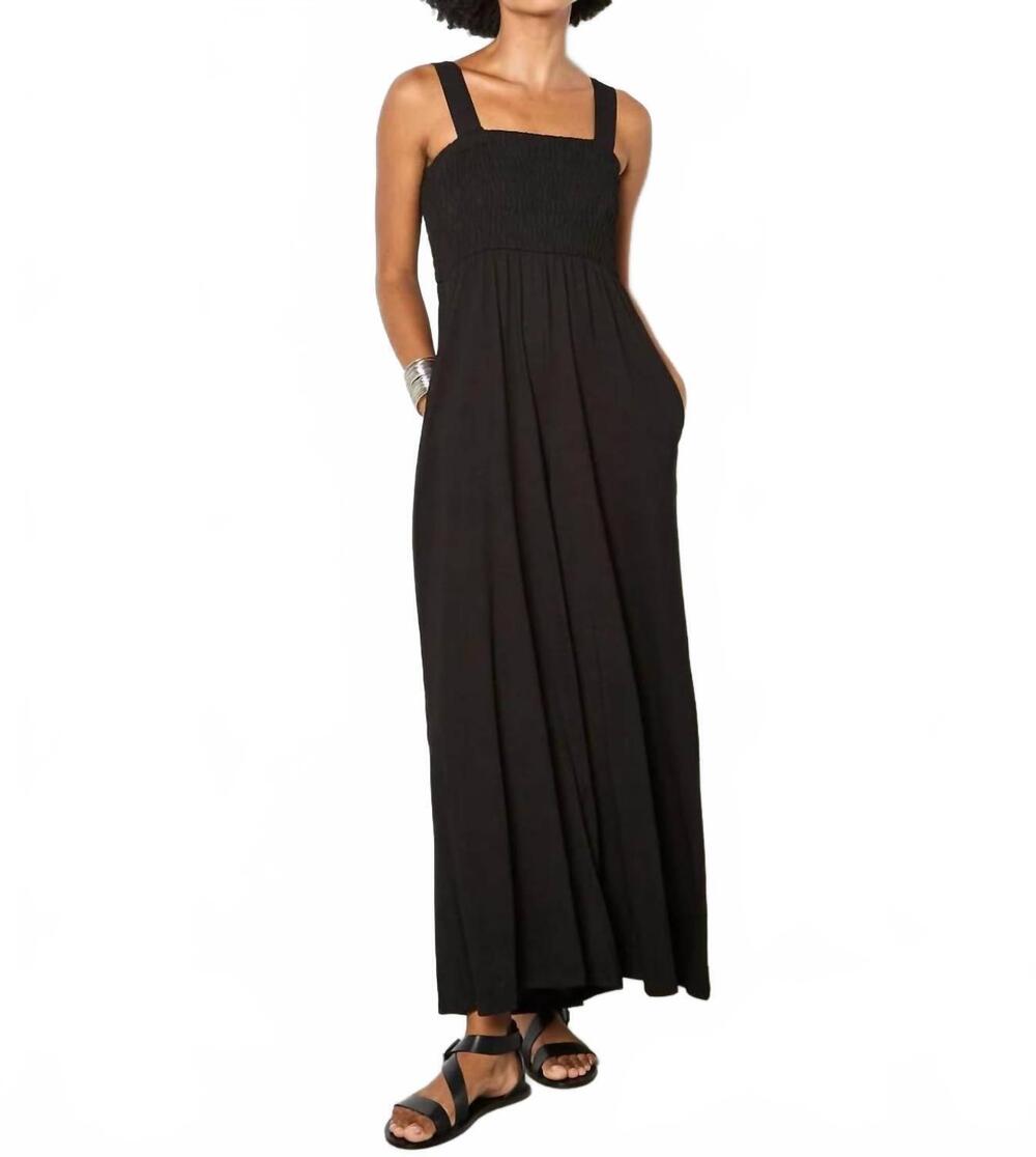 NEW APRICOT smoked easy jersey slub jumpsuit in black